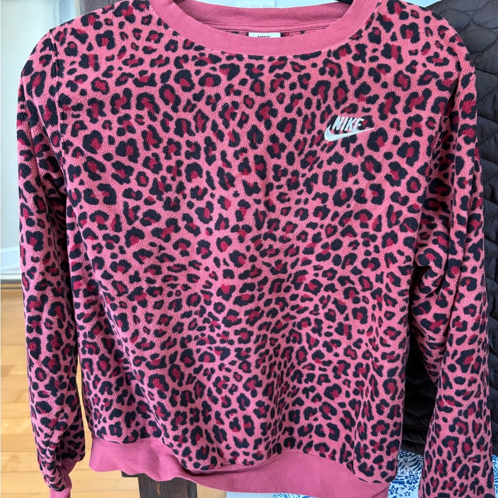 Nike Pink Leopard Print Sweatshirt